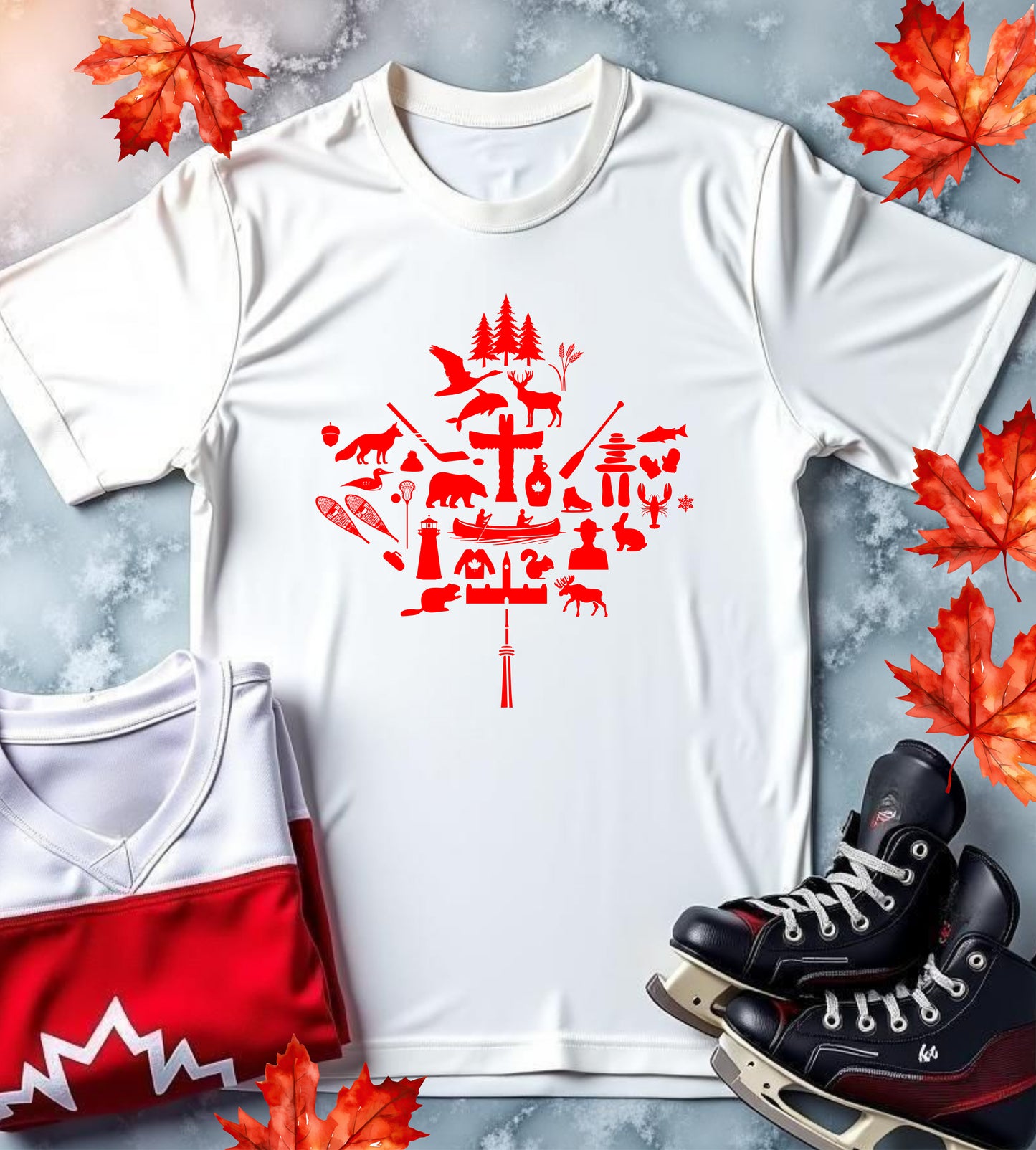 Canada Iconic Unisex Softstyle T-Shirt - Maple Leaf Design