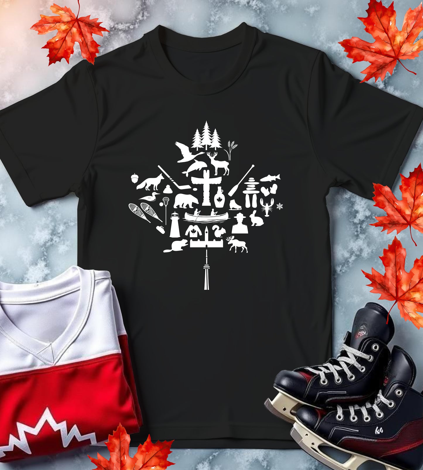 Canada Iconic Unisex Softstyle T-Shirt - Maple Leaf Design