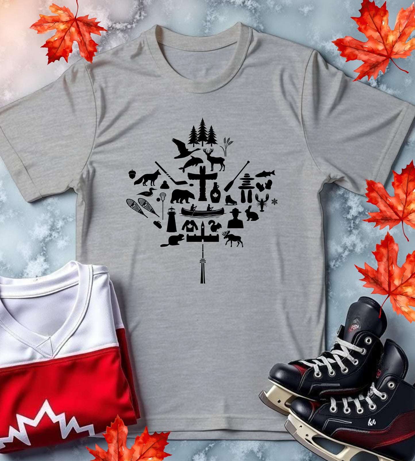 Canada Iconic Unisex Softstyle T-Shirt - Maple Leaf Design
