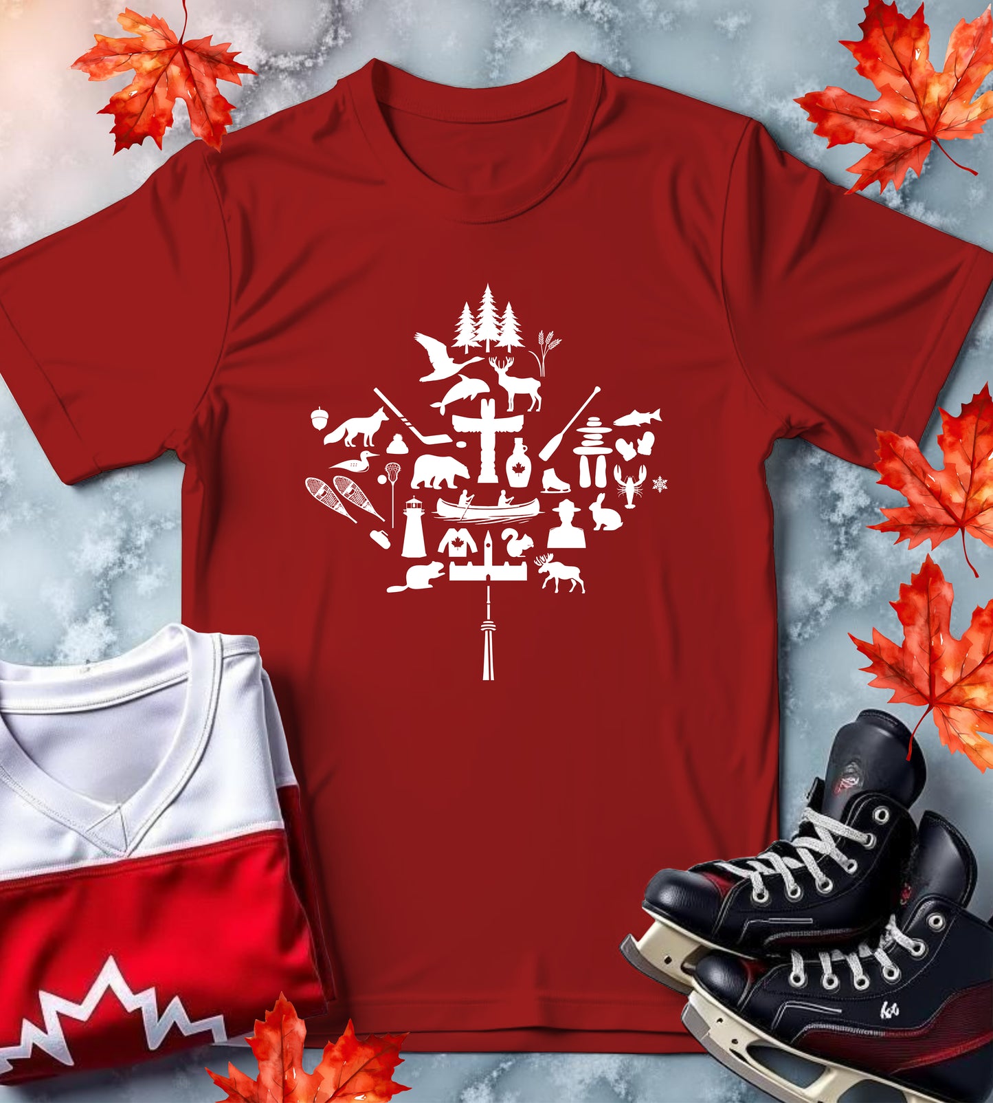 Canada Iconic Unisex Softstyle T-Shirt - Maple Leaf Design