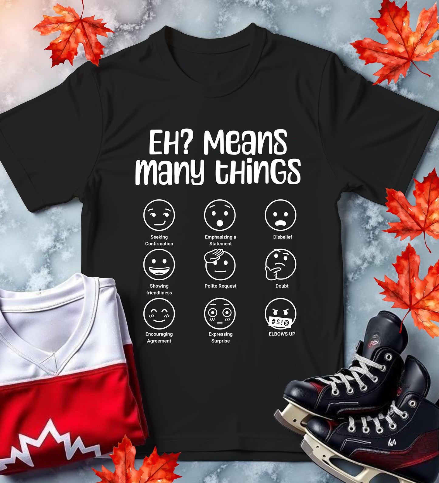 'EH? Means Many Things' Unisex Softstyle T-Shirt