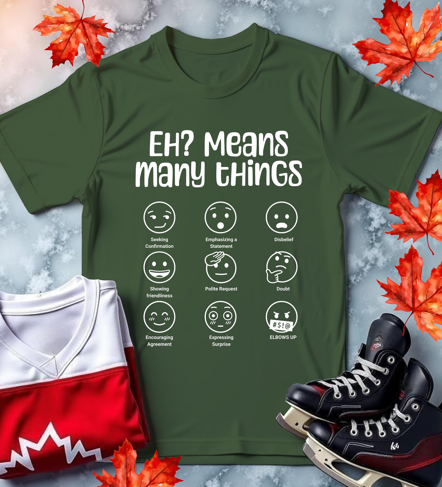 'EH? Means Many Things' Unisex Softstyle T-Shirt
