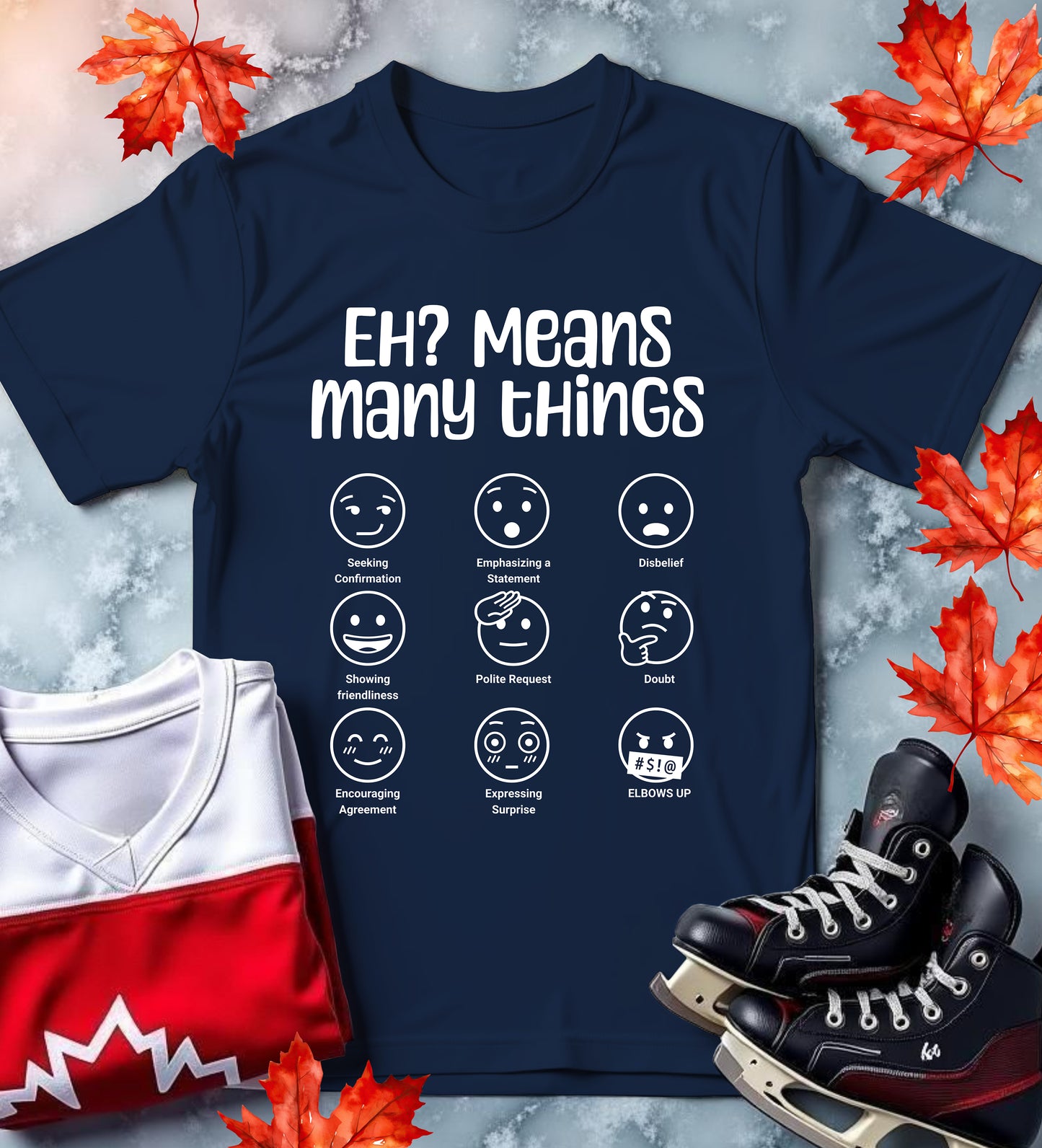 'EH? Means Many Things' Unisex Softstyle T-Shirt