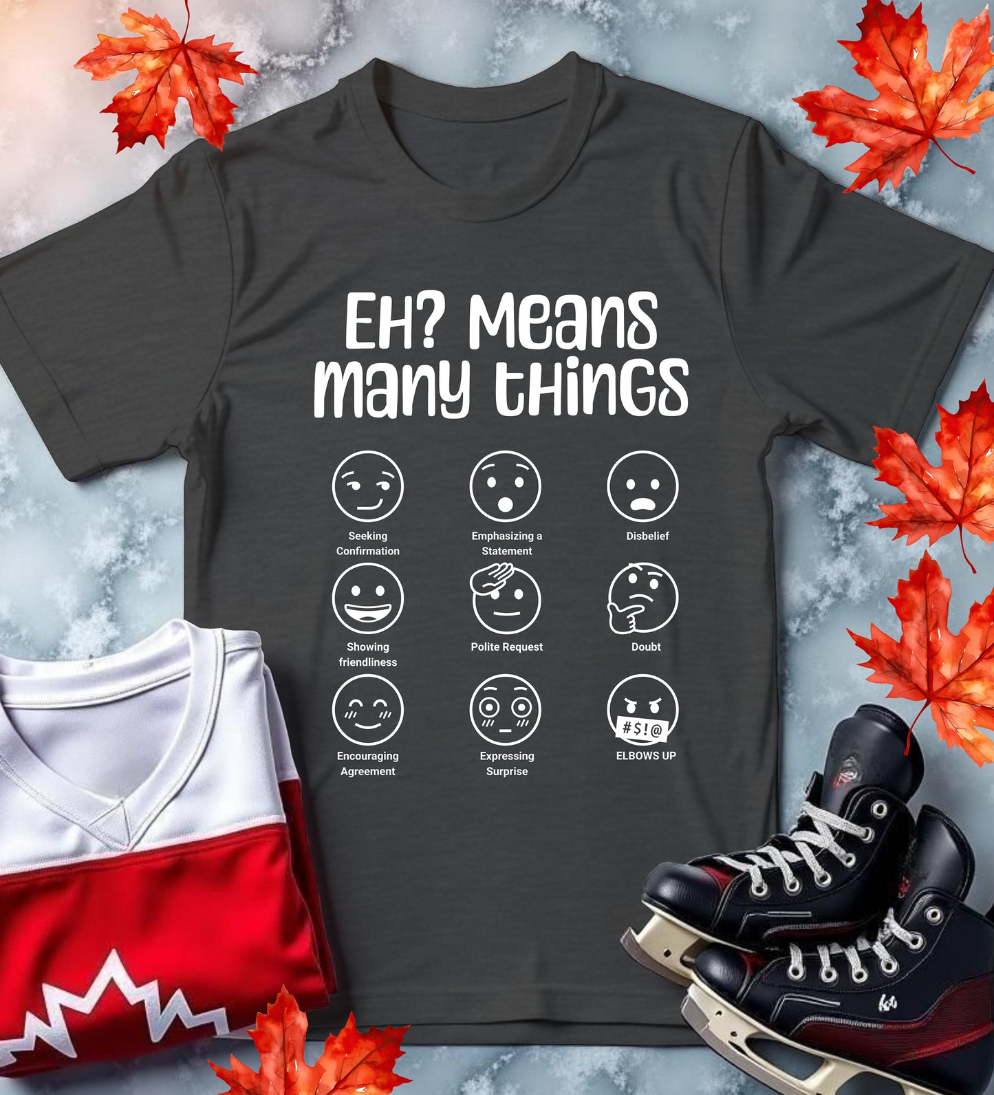 'EH? Means Many Things' Unisex Softstyle T-Shirt