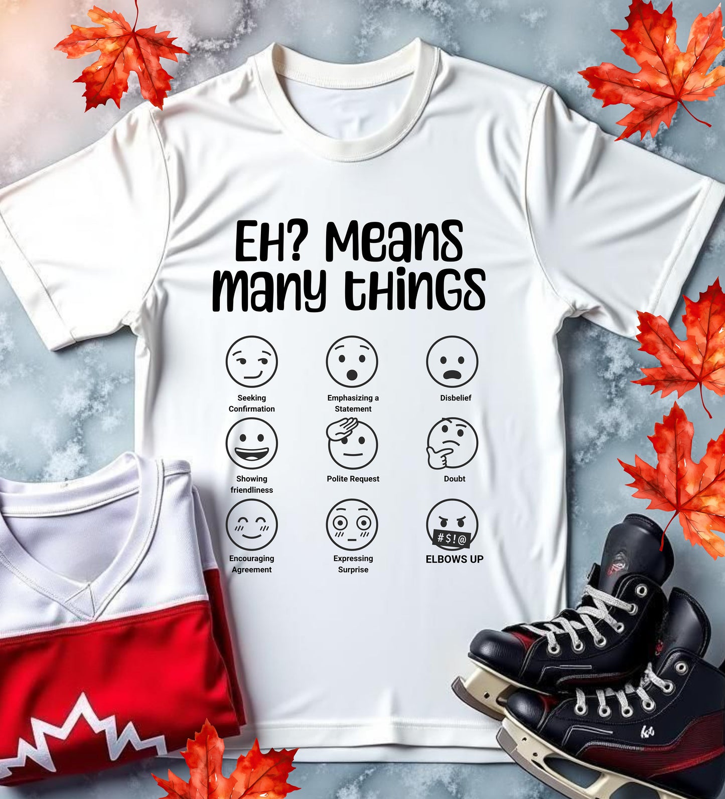 'EH? Means Many Things' Unisex Softstyle T-Shirt