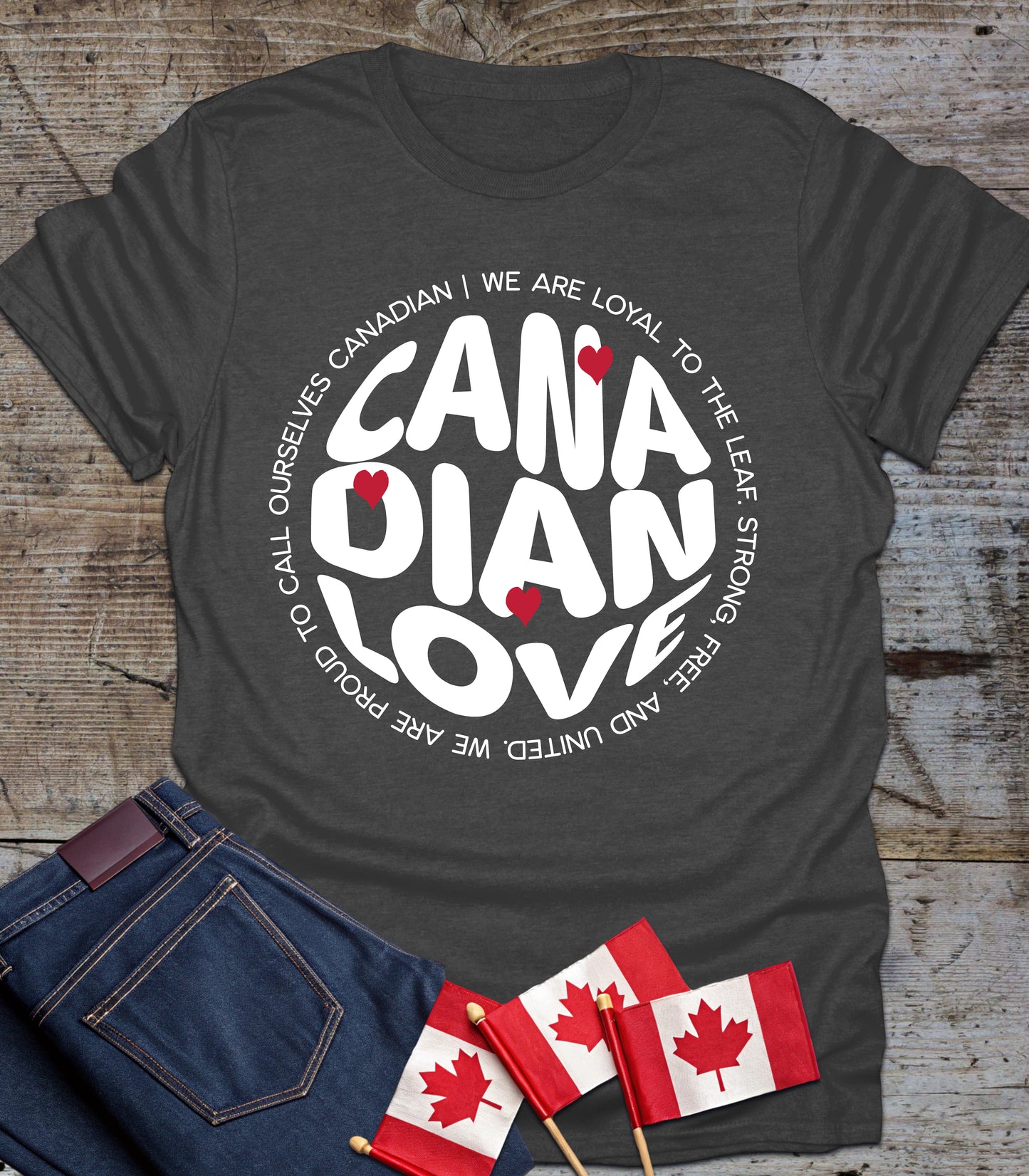 Canadian Love Unisex Softstyle T-Shirt - Proud to be Canadian
