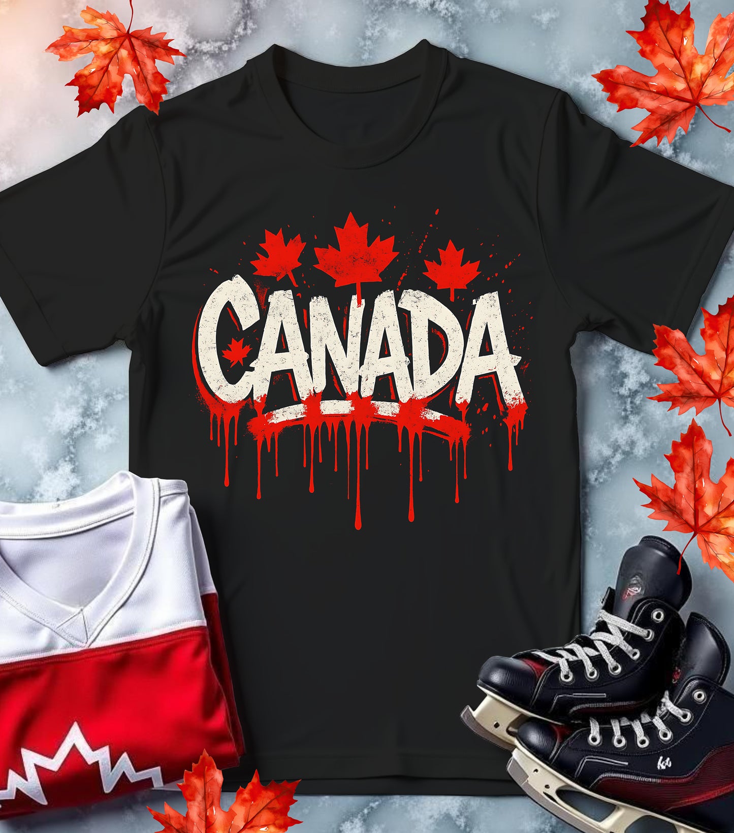 "Graffiti Maple" Canada Drip T-Shirt