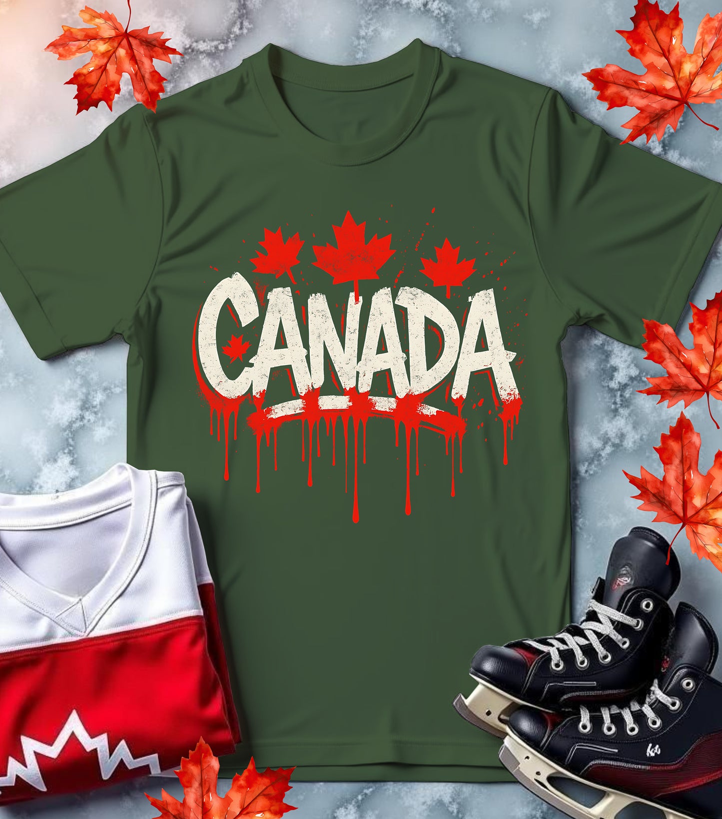 "Graffiti Maple" Canada Drip T-Shirt