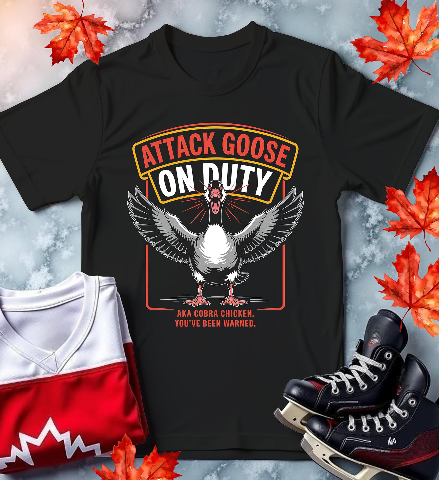 "Attack Goose On Duty" Cobra Chicken Warning Tee