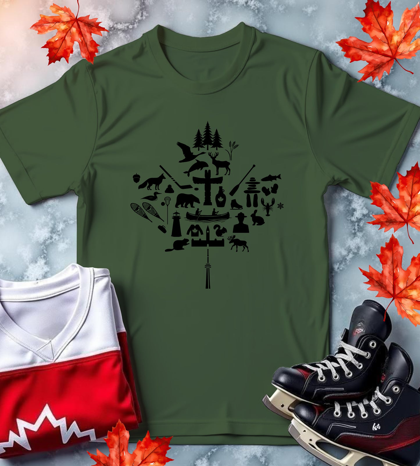 Canada Iconic Unisex Softstyle T-Shirt - Maple Leaf Design