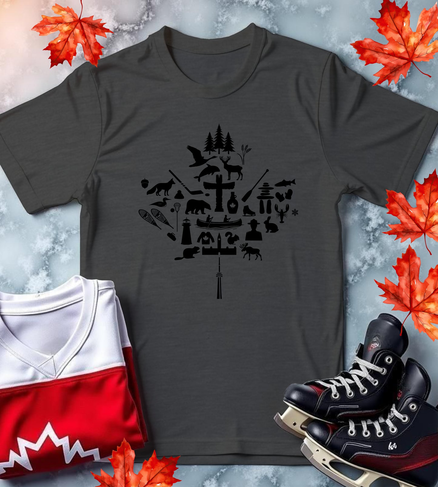 Canada Iconic Unisex Softstyle T-Shirt - Maple Leaf Design