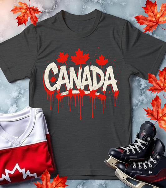 "Graffiti Maple" Canada Drip T-Shirt