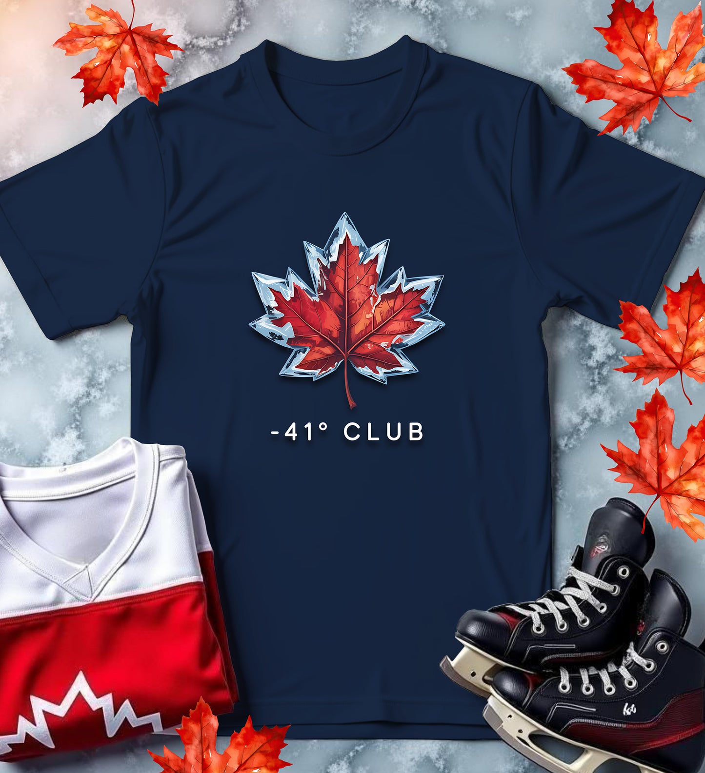 “-41° Club” Frozen Maple Leaf T-Shirt