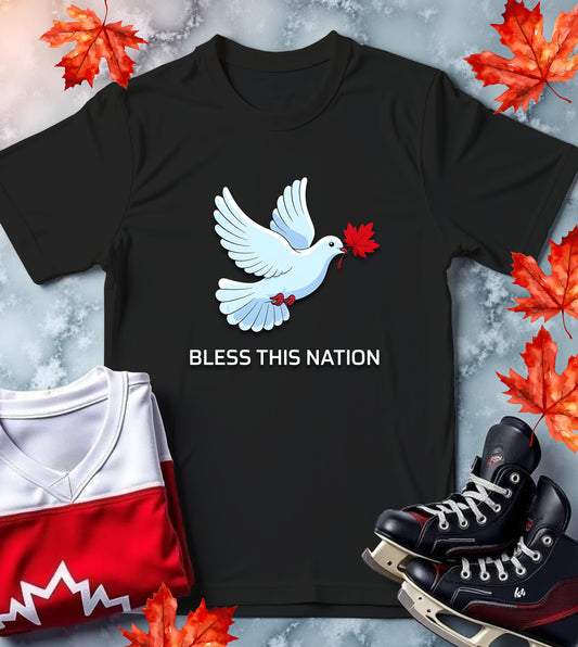 "Bless This Nation" Peace Dove with Maple Leaf T-Shirt